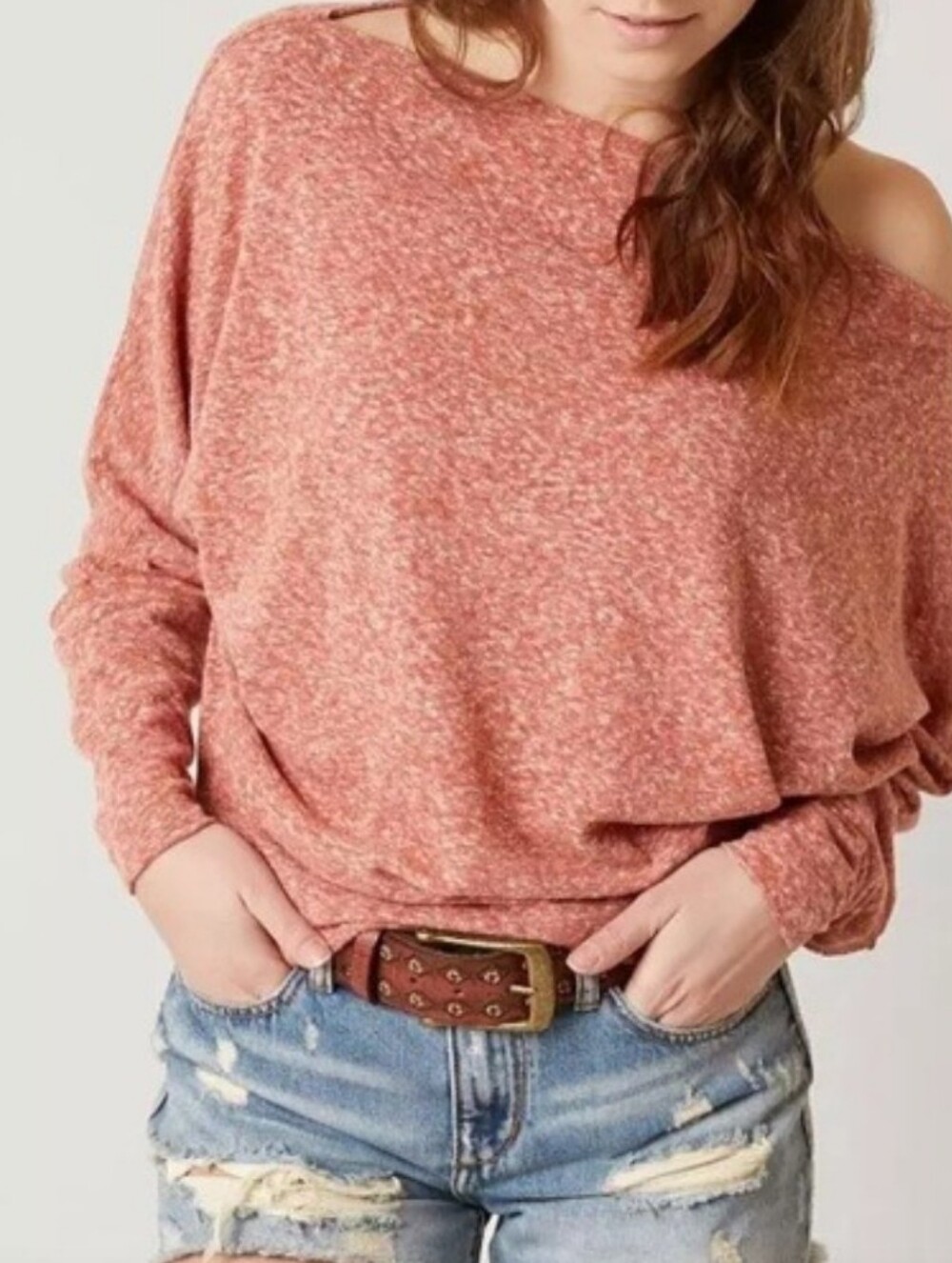 We The Free Valencia Dolman Top In Clay Red Size Small.